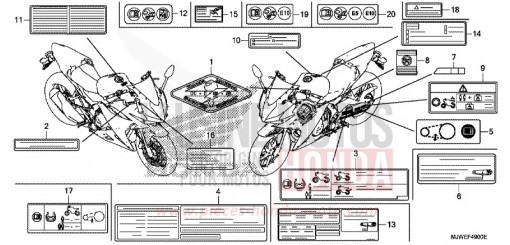 ETICHETTA DI AVVERTIMENTO CBR500RAG di 2016